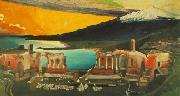 Tivadar Kosztka Csontvary Ruins of the Ancient theatre of Taormina oil painting reproduction